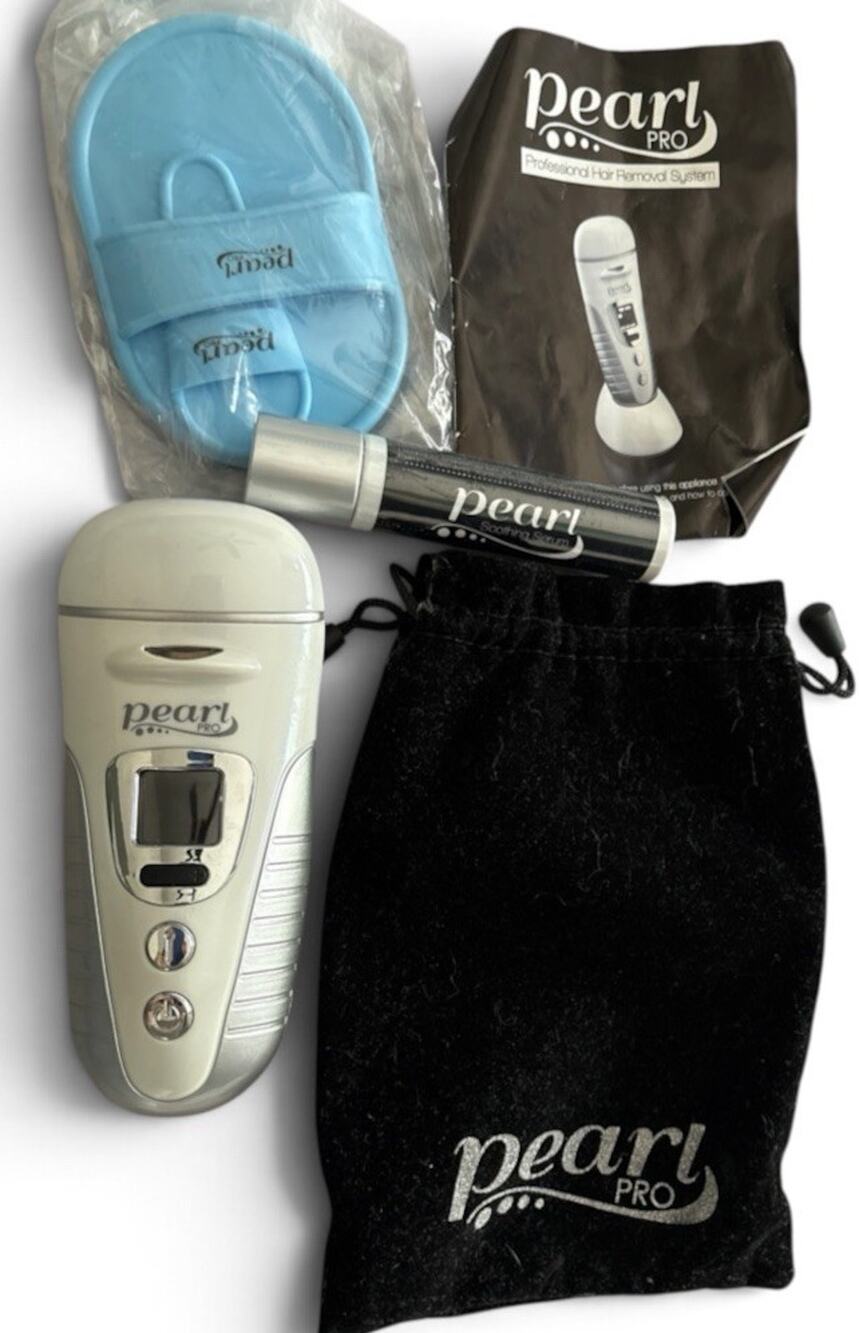 Pearl PRO Hair Removal System Cordless Electrolysis Gel Buffers Pouch 9 Settings